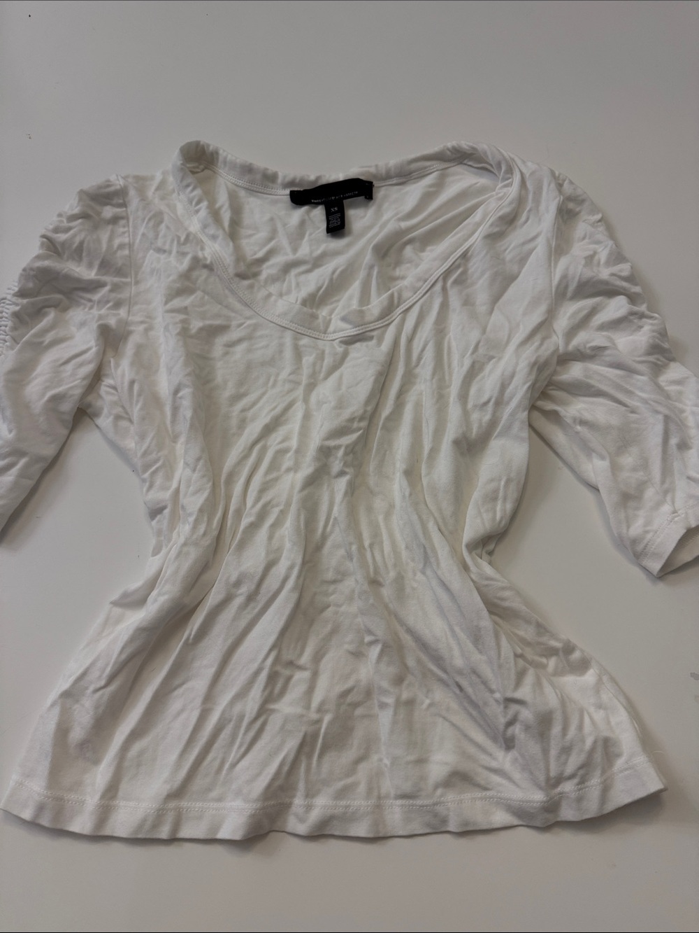 White House Black Market Basic Scoop Neck White Women's Top